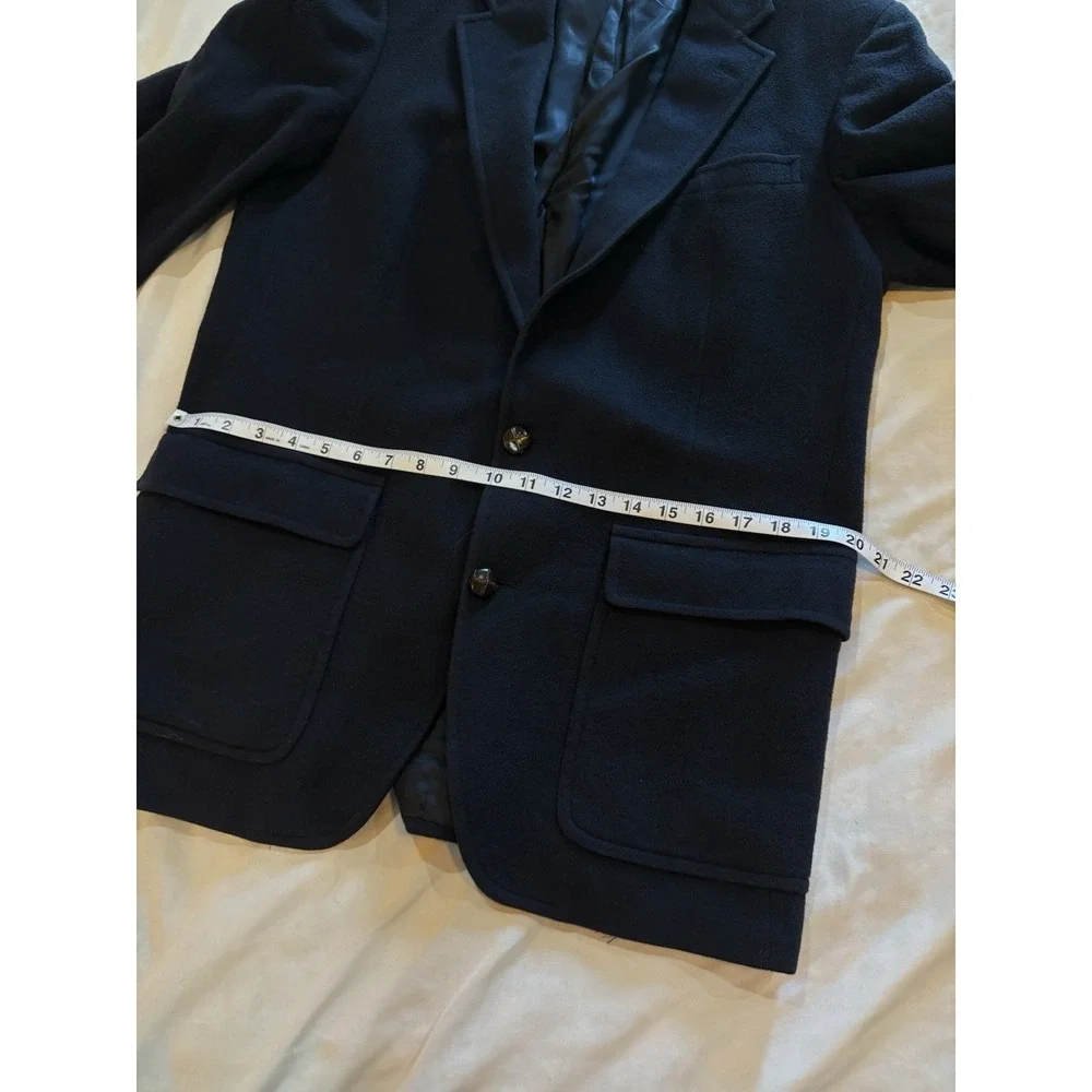 100%‎ Cashmere Men's Navy Blue Blazer Sport-Coat 2 Button Sz XL Made in USA